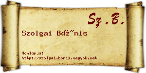 Szolgai Bónis névjegykártya